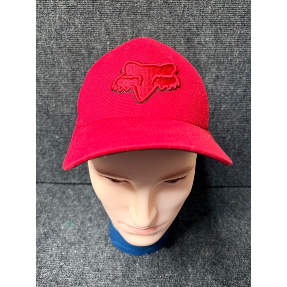 Fox Racing Red Snapback Hat Yupoong 110 Flexfit Tech Embroidered Logo Cap Mens